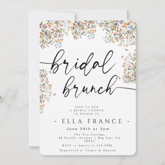 Elegante minimale bruiloft brunch uitnodiging (Voorkant)