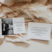 Elegante Minimale Bruiloft Foto Dank u kaart