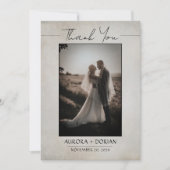 Elegante minimale bruiloft foto dank u kaart (Voorkant)