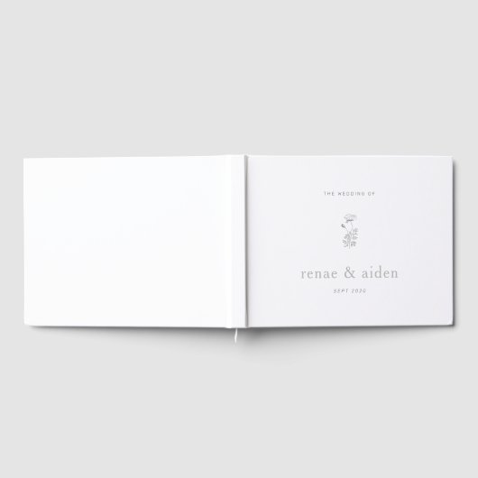 Elegante minimale bruiloft gastenboek (Volledig)