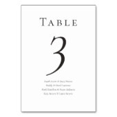 Elegante minimale bruiloft gastennamen tafel numme kaart (Voorkant)