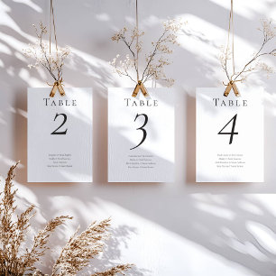 Elegante minimale bruiloft gastennamen tafel numme kaart