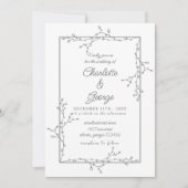 Elegante minimale bruiloft kaart (Voorkant)