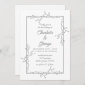 Elegante minimale bruiloft kaart (Voorkant / Achterkant)