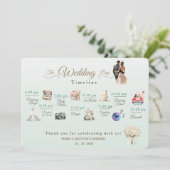 Elegante minimale bruiloft programma tijdlijn (Staand voorkant)