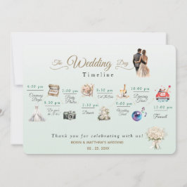 Elegante minimale bruiloft programma tijdlijn