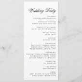 Elegante minimale bruiloft programmakaart (Achterkant)