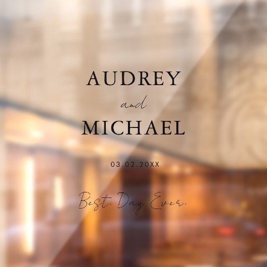 Elegante, minimale bruiloft raamsticker (Vel 2)