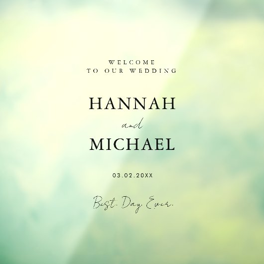 Elegante, minimale bruiloft raamsticker