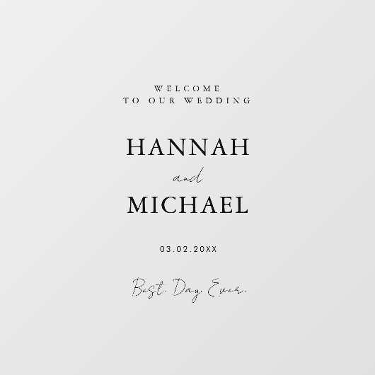 Elegante, minimale bruiloft raamsticker (Vel)