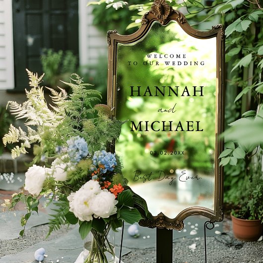 Elegante, minimale bruiloft raamsticker