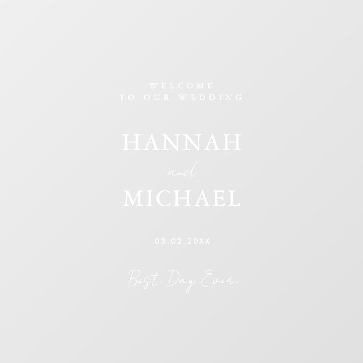 Elegante, minimale bruiloft raamsticker (Vel)