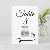 Elegante minimale bruiloft tafel Zitkaart Kaarten (Staand voorkant)