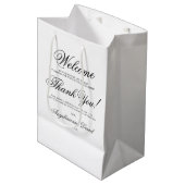 Elegante minimale bruiloft welkom medium cadeauzakje (Voorkant Gekanteld)