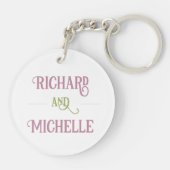 Elegante minimale Chic initiële letter monogram na Sleutelhanger (Achterkant)