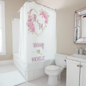 Elegante minimale chique initiële letter monogram douchegordijn (In situ)