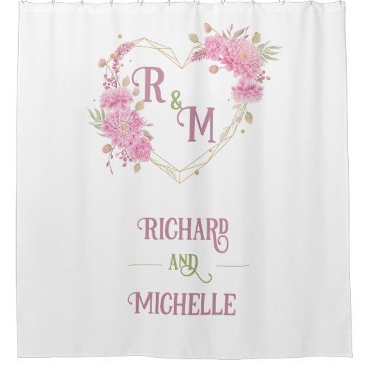 Elegante minimale chique initiële letter monogram douchegordijn (Voorkant)