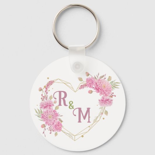 Elegante minimale chique initiële letter monogram sleutelhanger (Voorkant)