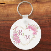 Elegante minimale chique initiële letter monogram sleutelhanger (Voorkant)