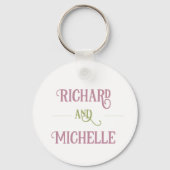 Elegante minimale chique initiële letter monogram sleutelhanger (Achterkant)