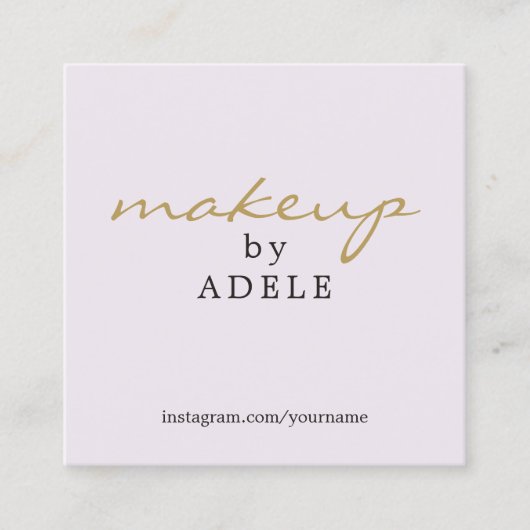 Elegante minimale chique make-up artiest schoonhei vierkante visitekaartje (Voorkant)