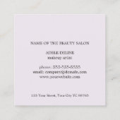 Elegante minimale chique make-up artiest schoonhei vierkante visitekaartje (Achterkant)