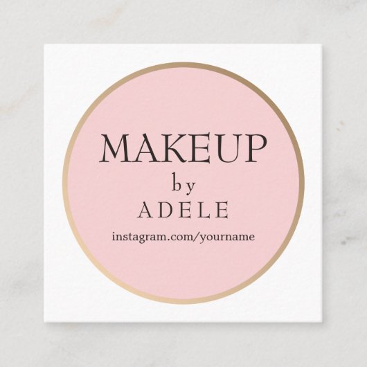 Elegante minimale chique make-up artiest schoonhei vierkante visitekaartje (Voorkant)