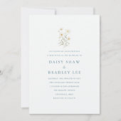 Elegante minimale Daisy Bloemen bruiloft Kaart (Voorkant)