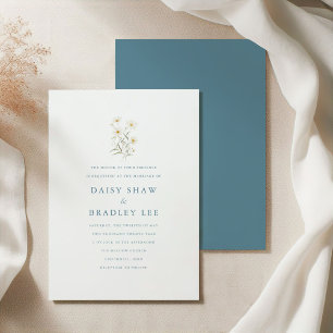 Elegante minimale Daisy Bloemen bruiloft Kaart