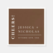 Elegante minimale donkerbruine moderne bruiloft servet (Voorkant)