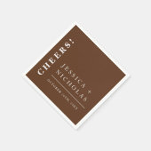 Elegante minimale donkerbruine moderne bruiloft servet (Hoek)