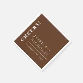 Elegante minimale donkerbruine moderne bruiloft servet