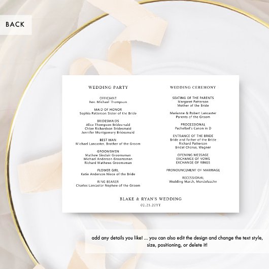 Elegante minimale, eenvoudige bruiloft tijdlijn, p