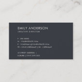 ELEGANTE MINIMALE EENVOUDIGE MODERNE WITTE MARINE  VISITEKAARTJE (Achterkant)