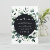 Elegante minimale eucalyptus digitale bruiloft save the date (Staand voorkant)