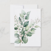 Elegante minimale eucalyptus groen bruiloft RSVP kaartje (Achterkant)