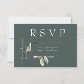Elegante minimale eucalyptus RSVP kaartje (Voorkant)