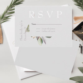 Elegante minimale eucalyptus  RSVP kaartje