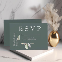 Elegante minimale eucalyptus RSVP kaartje