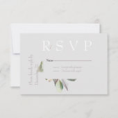 Elegante minimale eucalyptus RSVP kaartje (Voorkant)