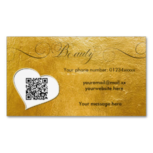 Elegante minimale faux goud Qr code schoonheidssal Magnetisch Visitekaartje