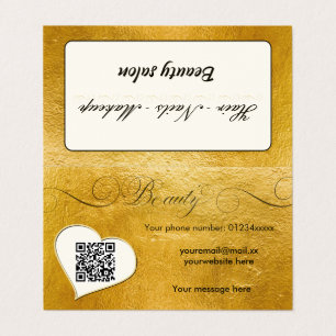 Elegante minimale faux goud Qr code schoonheidssal Visitekaartje