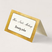 Elegante minimale faux goud Qr code schoonheidssal Visitekaartje (Achterkant)