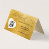 Elegante minimale faux goud Qr code schoonheidssal Visitekaartje (Voorkant)