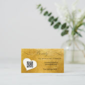 Elegante minimale faux goud Qr code schoonheidssal Visitekaartje (Staand voorkant)