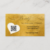 Elegante minimale faux goud Qr code schoonheidssal Visitekaartje (Voorkant)