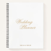 Elegante minimale formele Gold Script Wedding Plan Notitieboek (Voorkant)