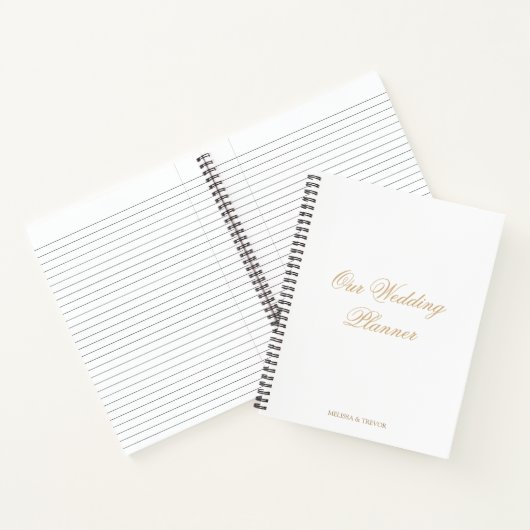 Elegante minimale formele script onze bruiloft pla notitieboek (Binnen)