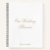 Elegante minimale formele script onze bruiloft pla notitieboek (Voorkant)