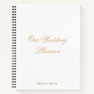 Elegante minimale formele script onze bruiloft pla notitieboek